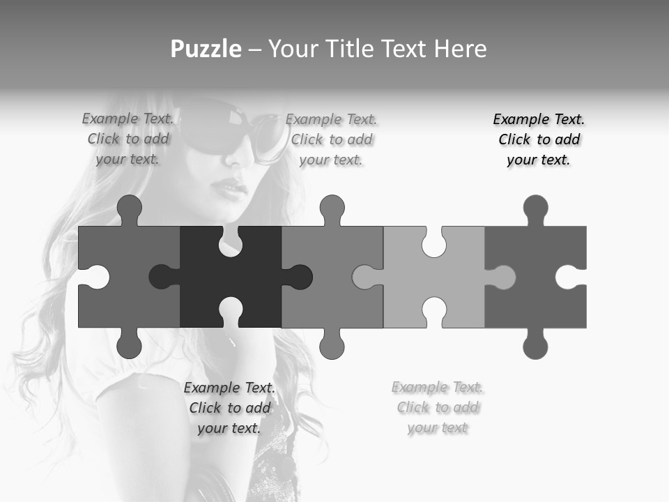 Fashion Model With Big Bag. Isolated On White PowerPoint Template