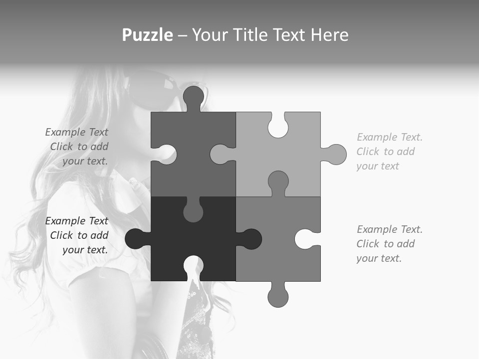 Fashion Model With Big Bag. Isolated On White PowerPoint Template