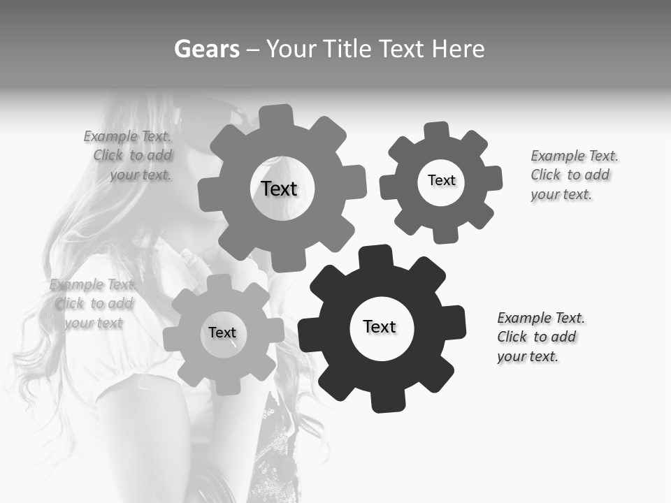 Fashion Model With Big Bag. Isolated On White PowerPoint Template