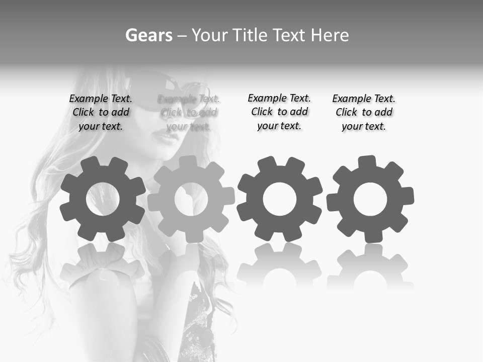 Fashion Model With Big Bag. Isolated On White PowerPoint Template