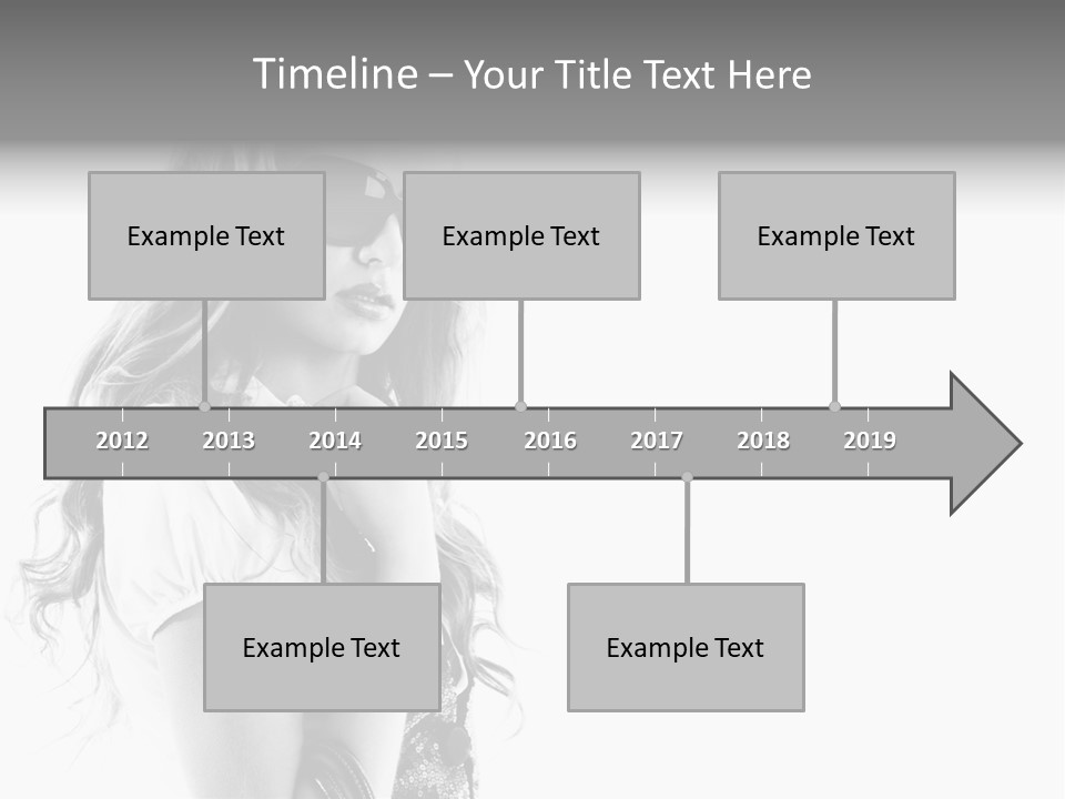 Fashion Model With Big Bag. Isolated On White PowerPoint Template