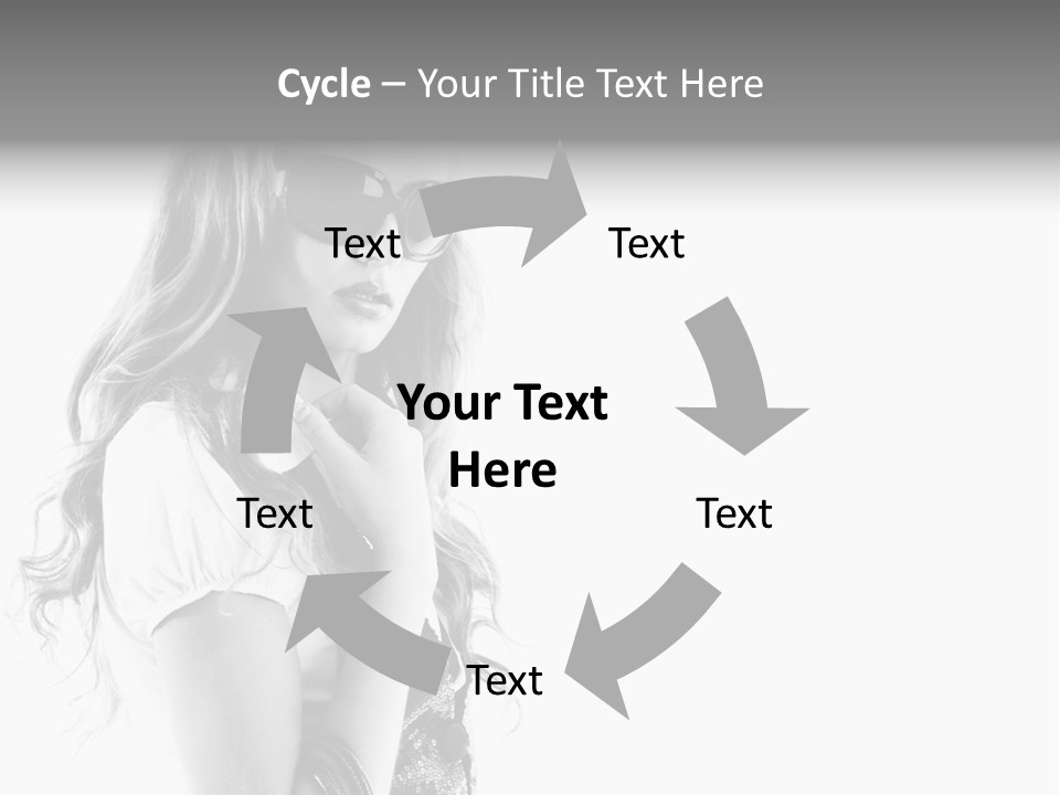 Fashion Model With Big Bag. Isolated On White PowerPoint Template