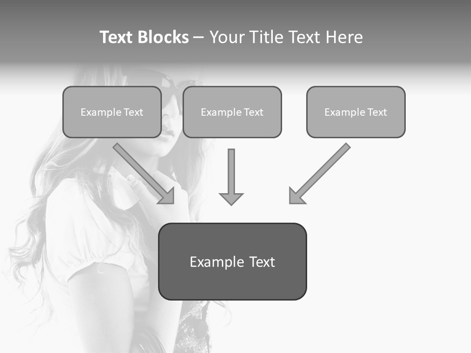 Fashion Model With Big Bag. Isolated On White PowerPoint Template