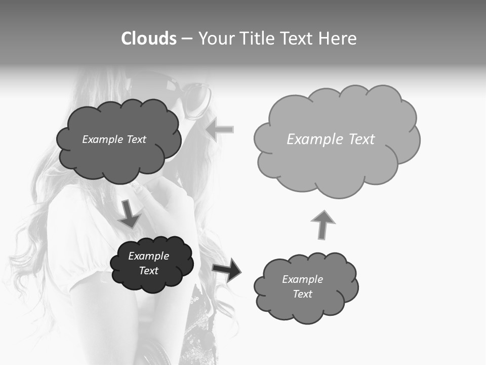 Fashion Model With Big Bag. Isolated On White PowerPoint Template