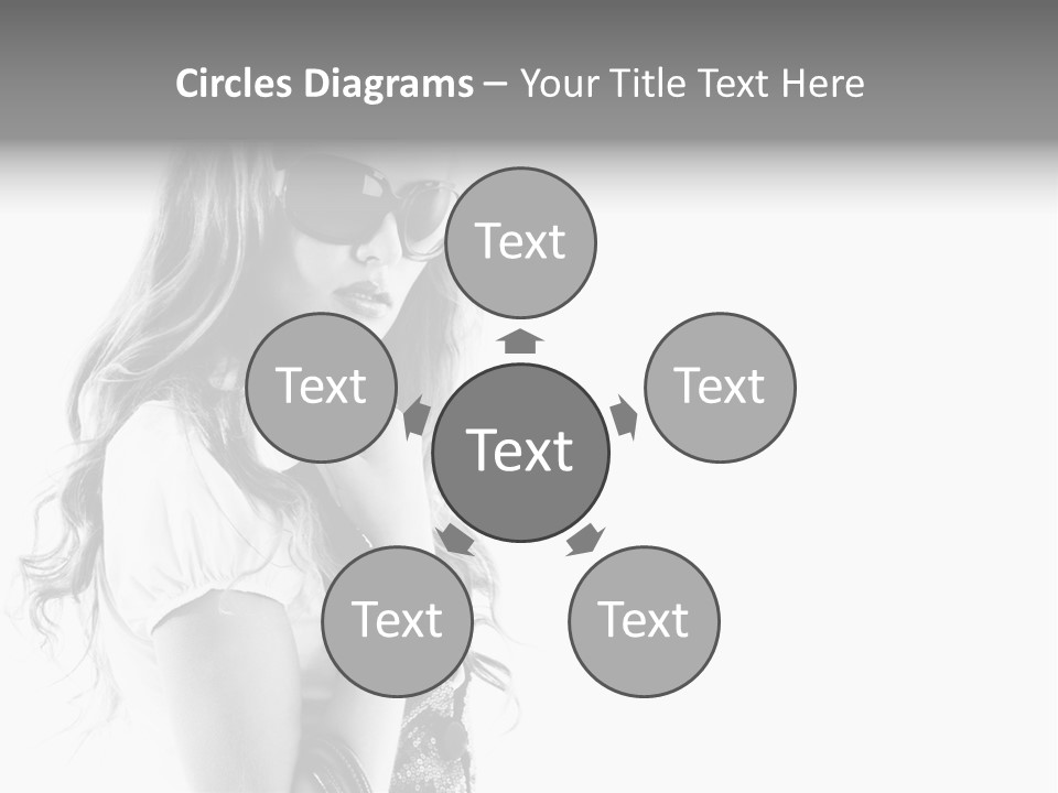 Fashion Model With Big Bag. Isolated On White PowerPoint Template