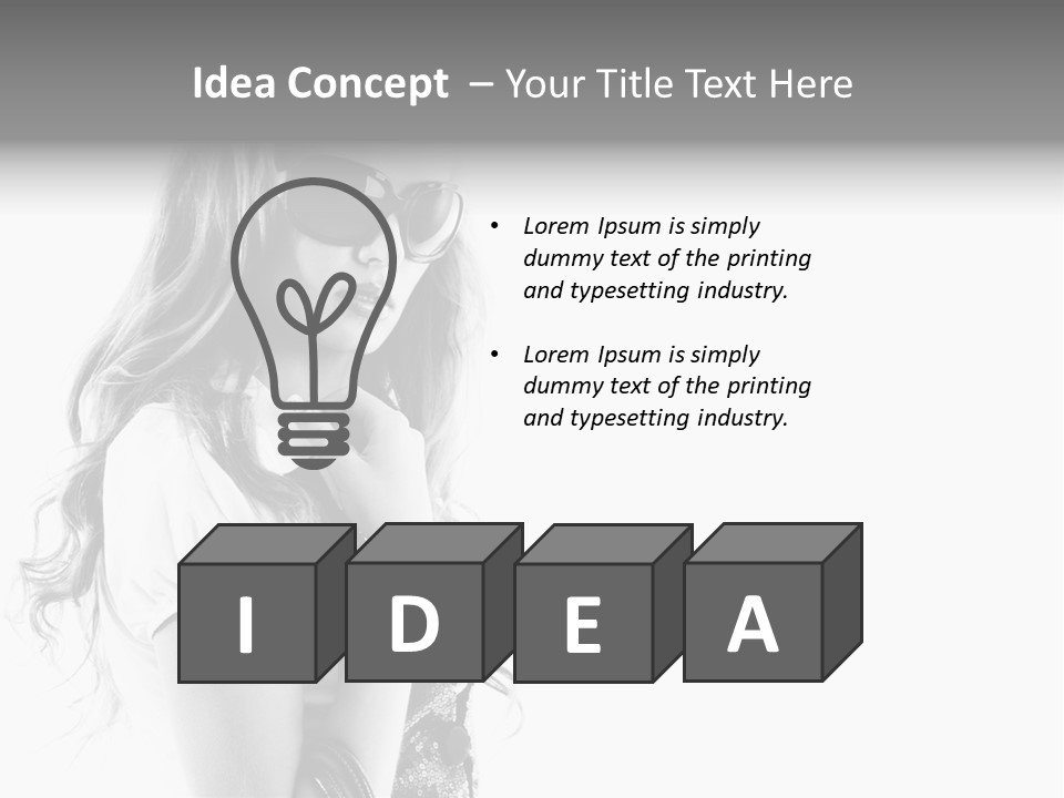 Fashion Model With Big Bag. Isolated On White PowerPoint Template