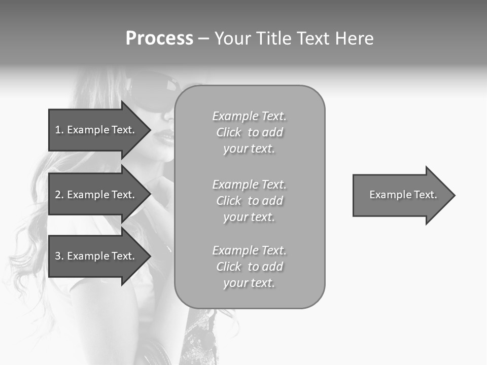 Fashion Model With Big Bag. Isolated On White PowerPoint Template