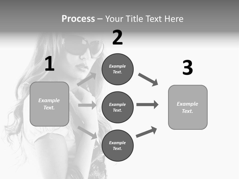 Fashion Model With Big Bag. Isolated On White PowerPoint Template