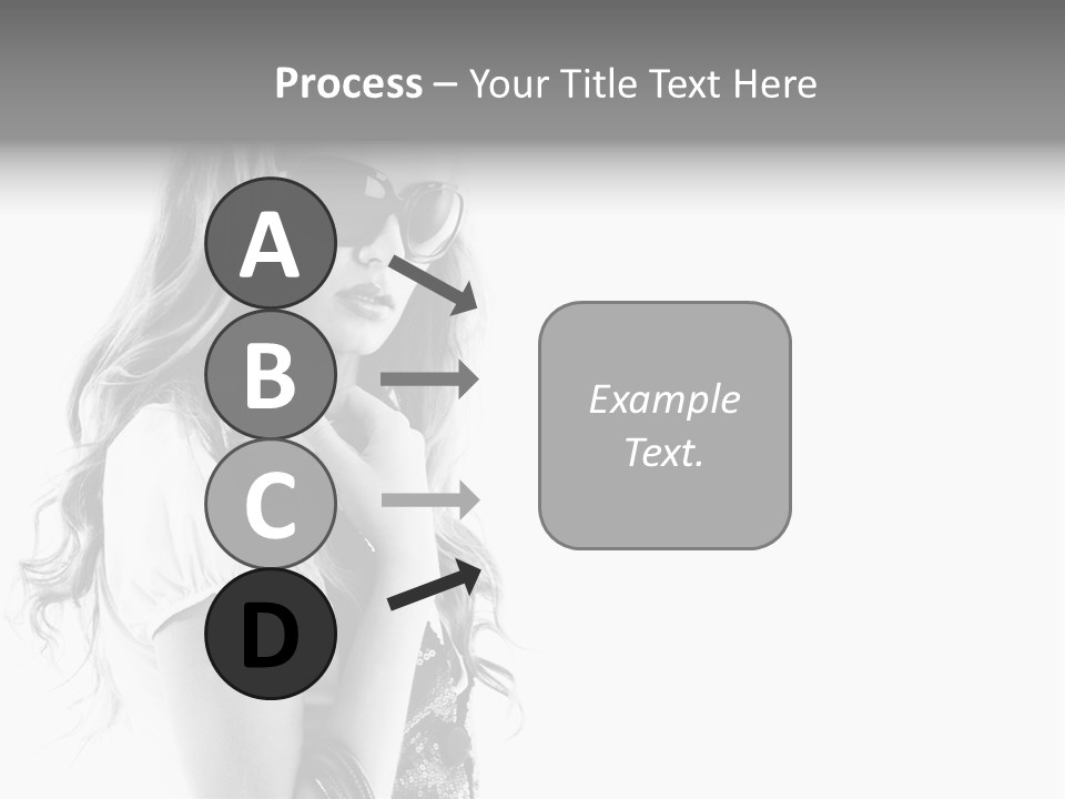 Fashion Model With Big Bag. Isolated On White PowerPoint Template