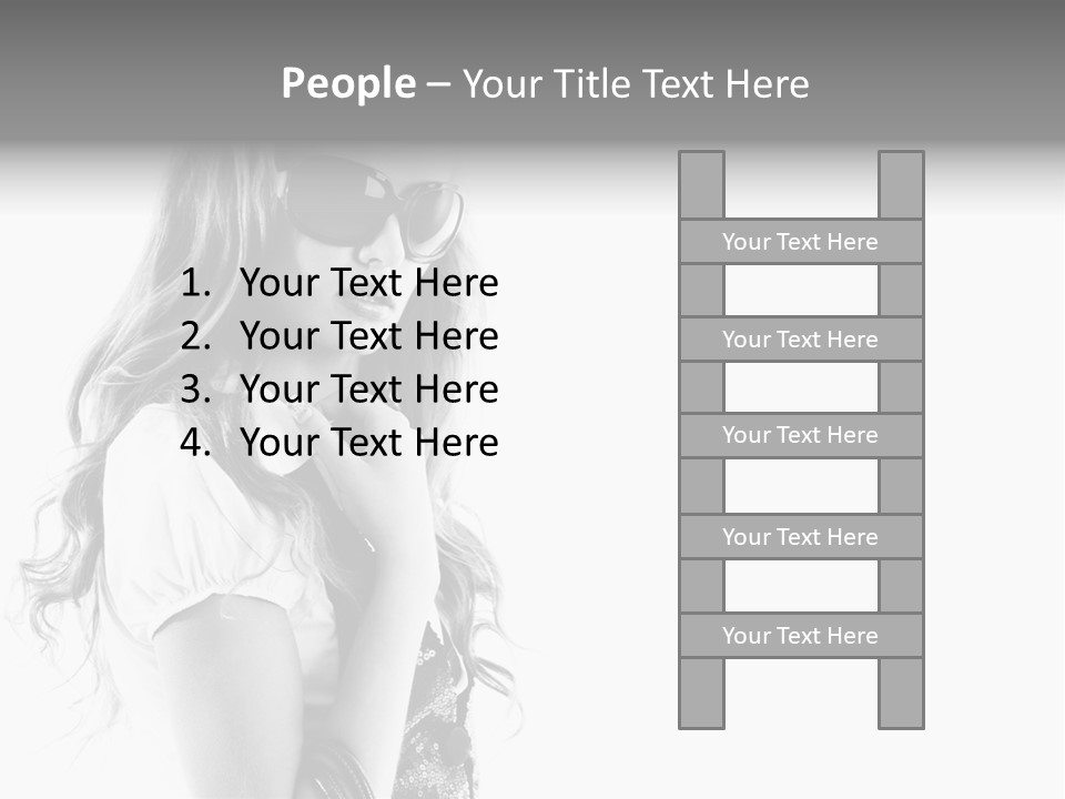 Fashion Model With Big Bag. Isolated On White PowerPoint Template