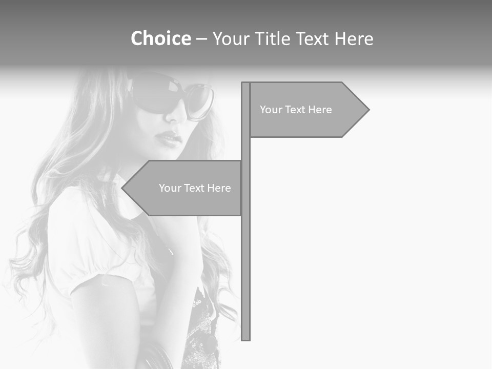 Fashion Model With Big Bag. Isolated On White PowerPoint Template