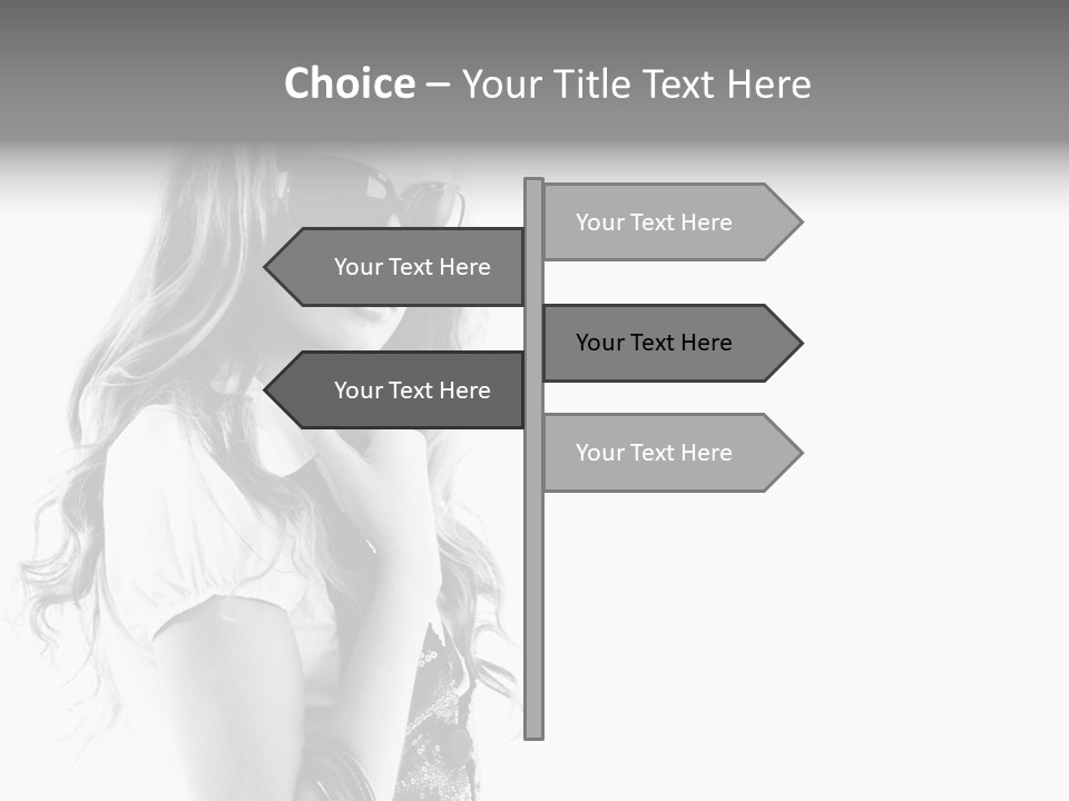 Fashion Model With Big Bag. Isolated On White PowerPoint Template