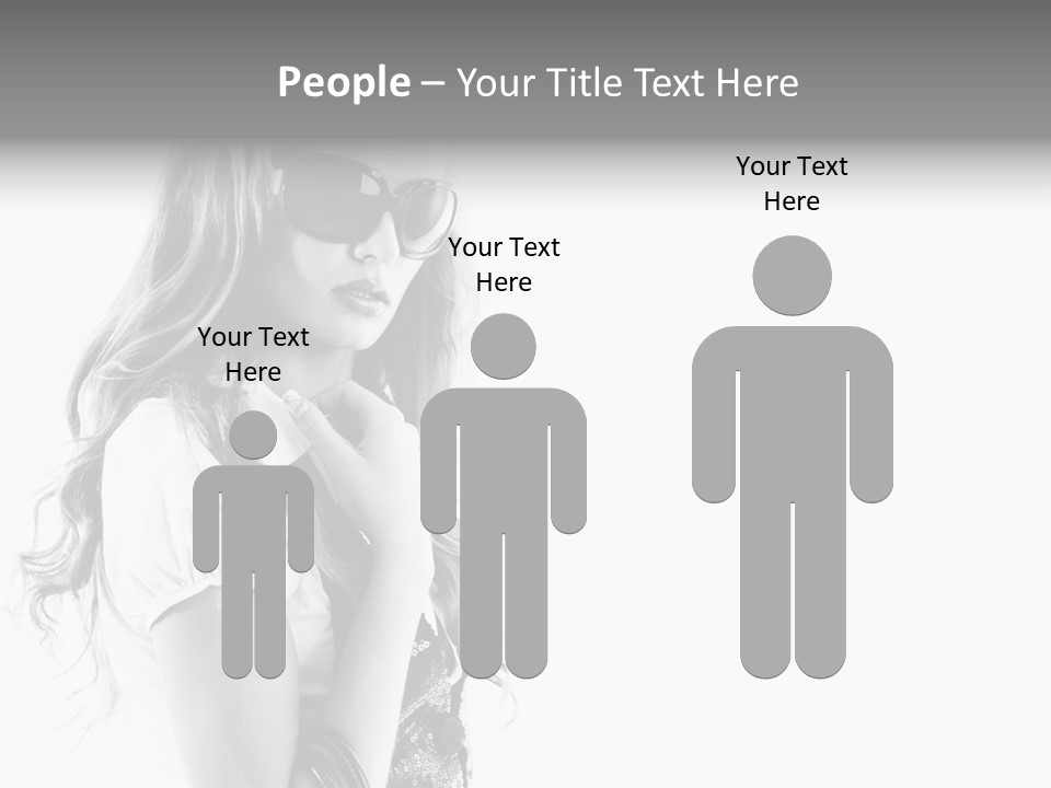 Fashion Model With Big Bag. Isolated On White PowerPoint Template