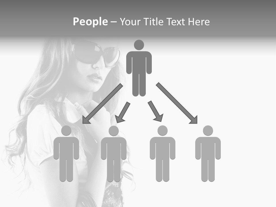 Fashion Model With Big Bag. Isolated On White PowerPoint Template