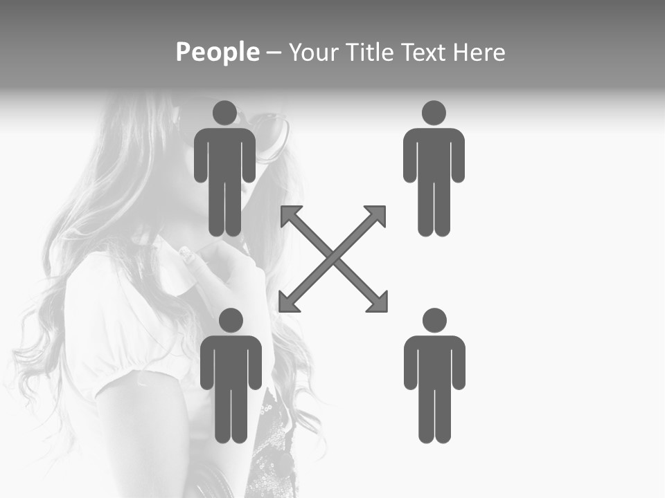 Fashion Model With Big Bag. Isolated On White PowerPoint Template