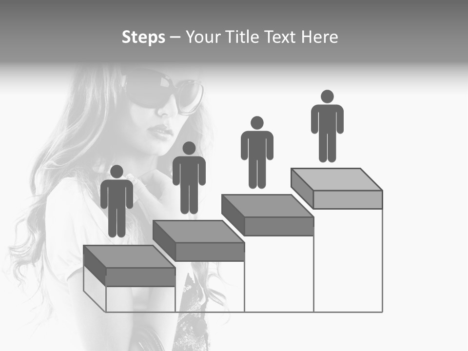 Fashion Model With Big Bag. Isolated On White PowerPoint Template