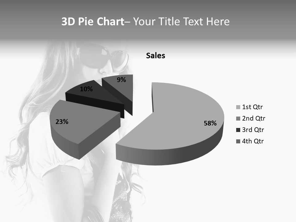 Fashion Model With Big Bag. Isolated On White PowerPoint Template