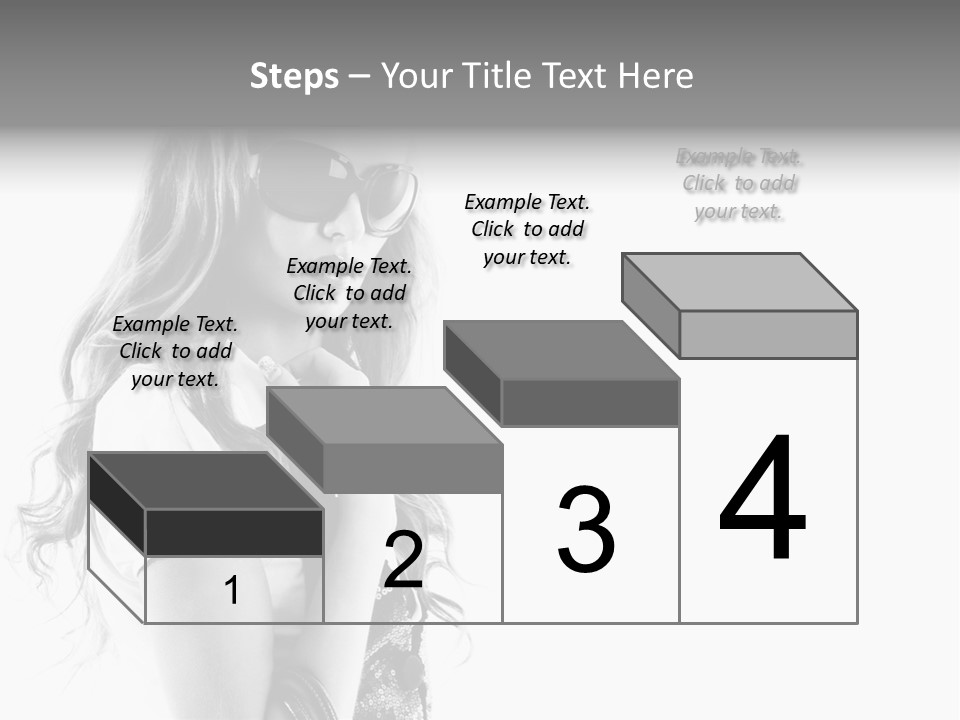 Fashion Model With Big Bag. Isolated On White PowerPoint Template