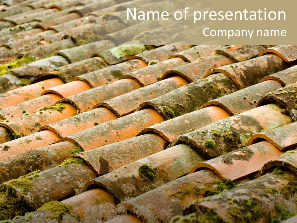 Old Roofing In Tiles PowerPoint Template