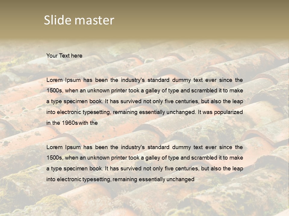 Old Roofing In Tiles PowerPoint Template