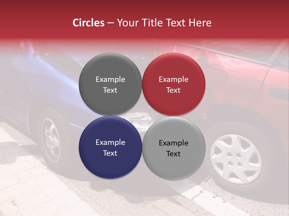 Two Cars Damaged In An Accident PowerPoint Template