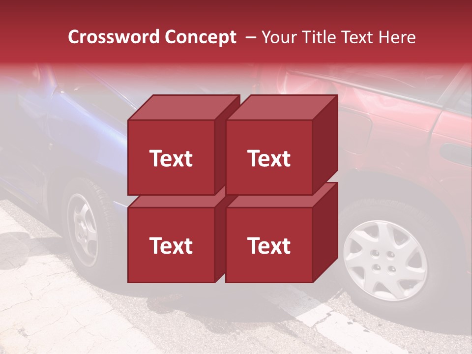 Two Cars Damaged In An Accident PowerPoint Template