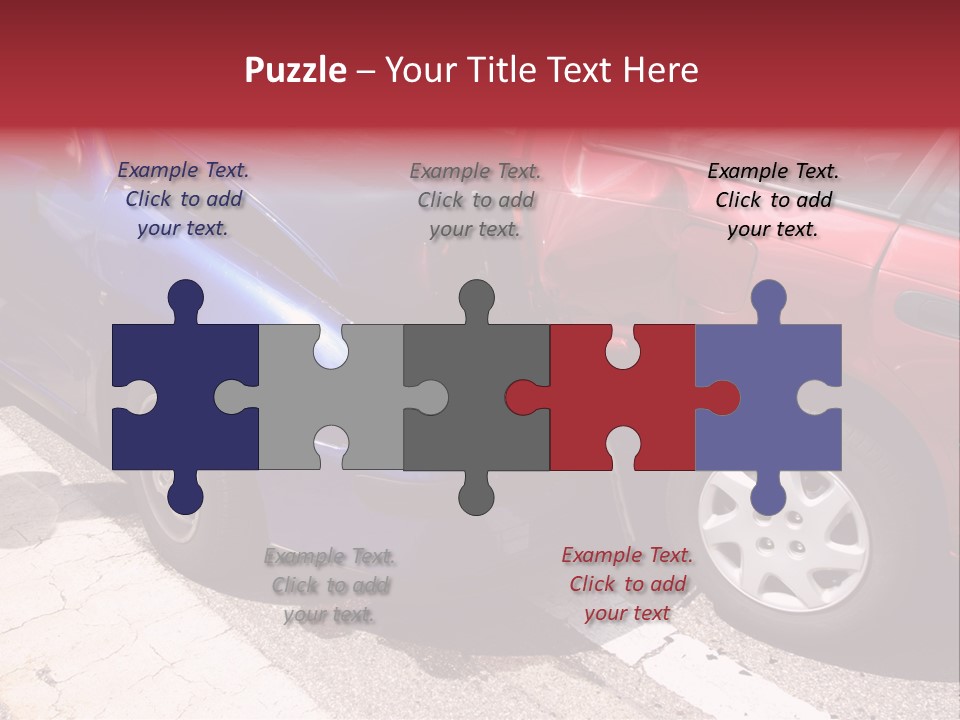 Two Cars Damaged In An Accident PowerPoint Template