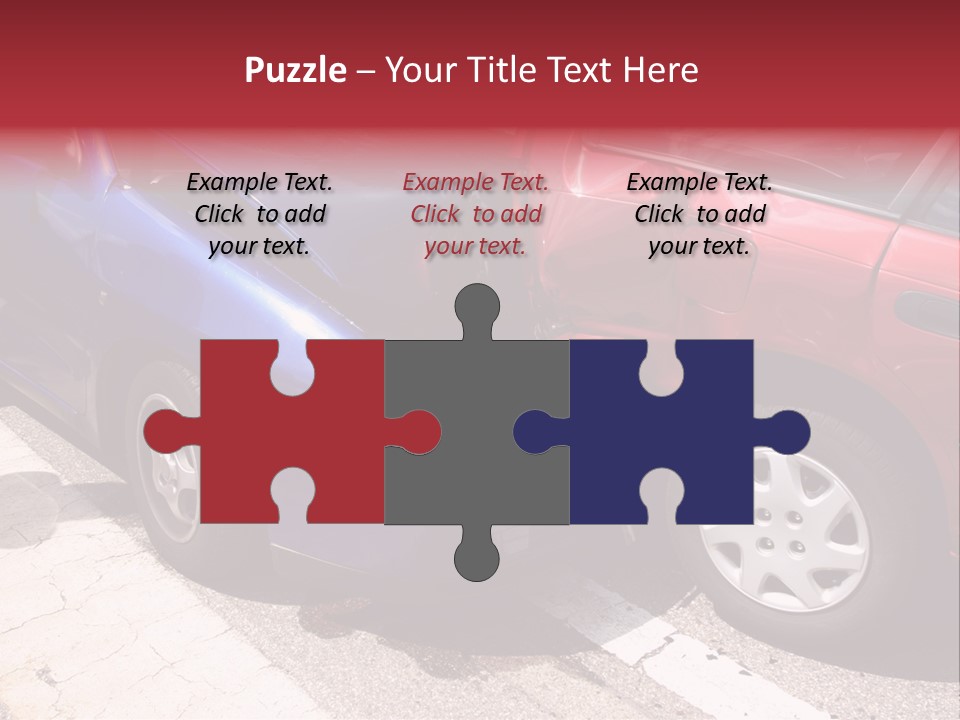 Two Cars Damaged In An Accident PowerPoint Template