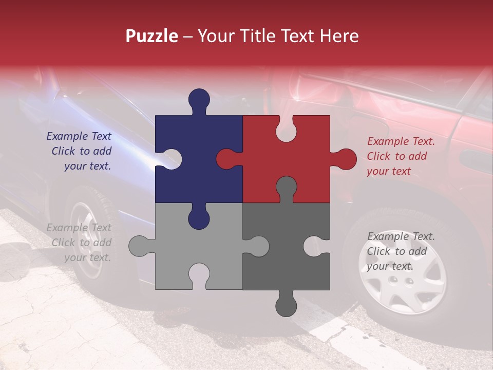 Two Cars Damaged In An Accident PowerPoint Template