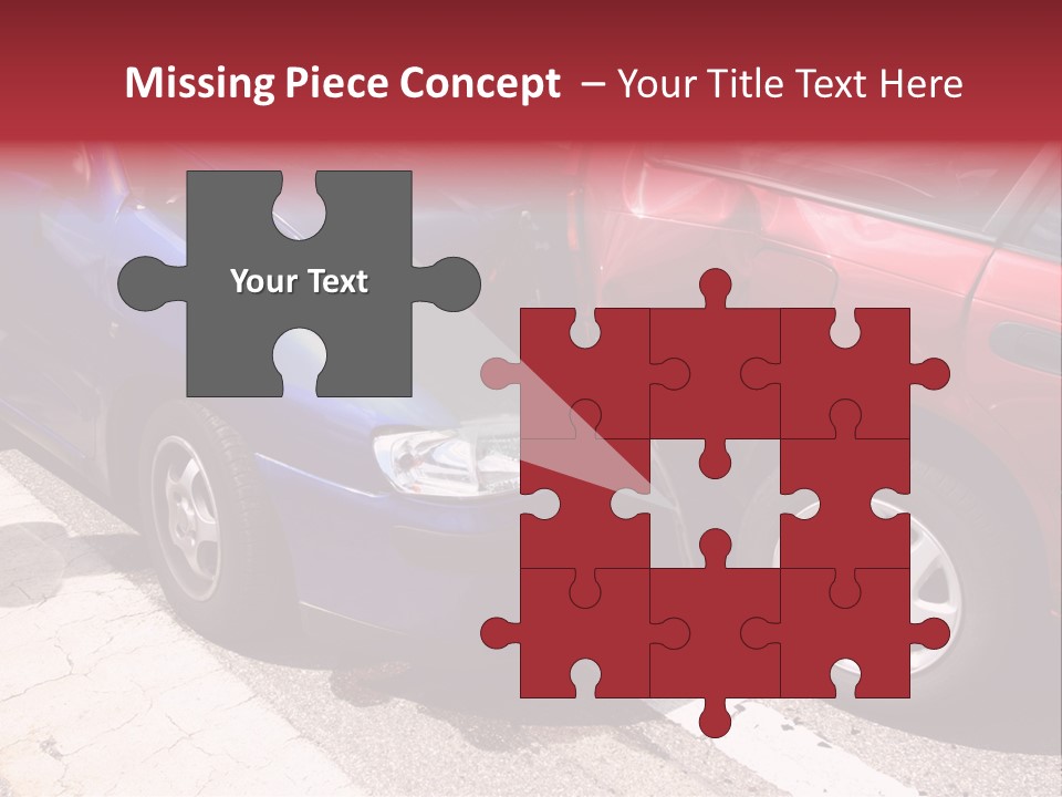 Two Cars Damaged In An Accident PowerPoint Template