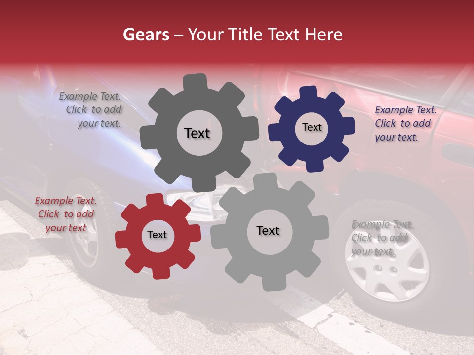 Two Cars Damaged In An Accident PowerPoint Template