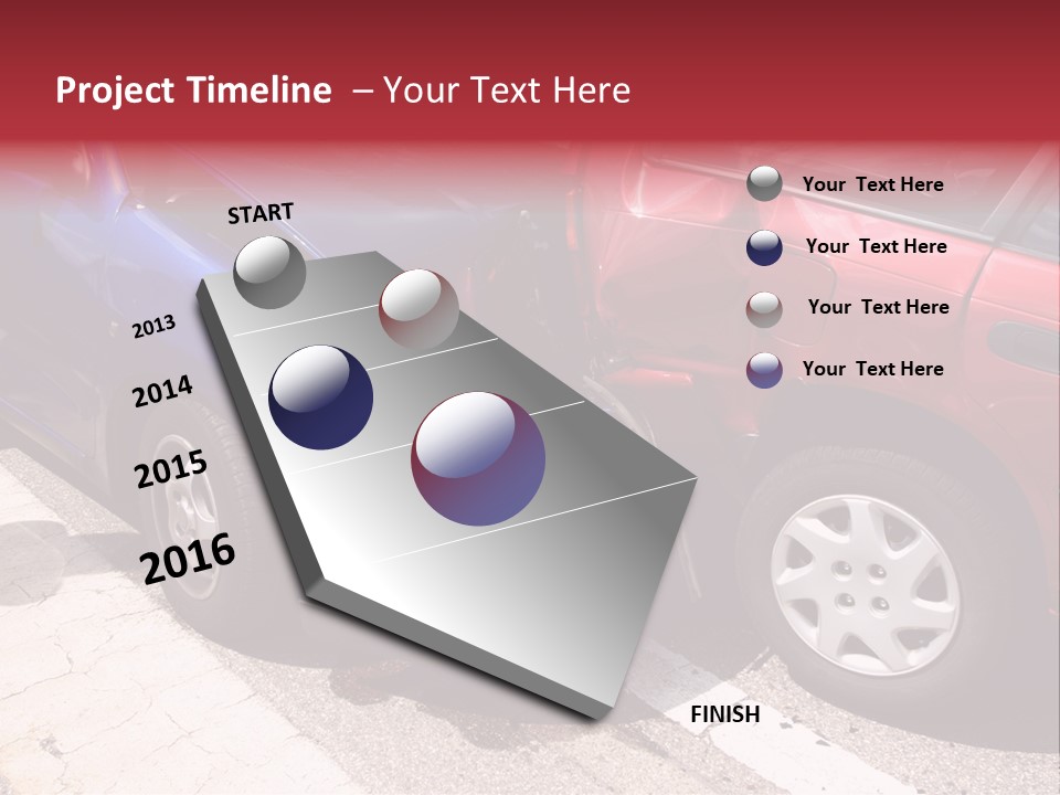 Two Cars Damaged In An Accident PowerPoint Template
