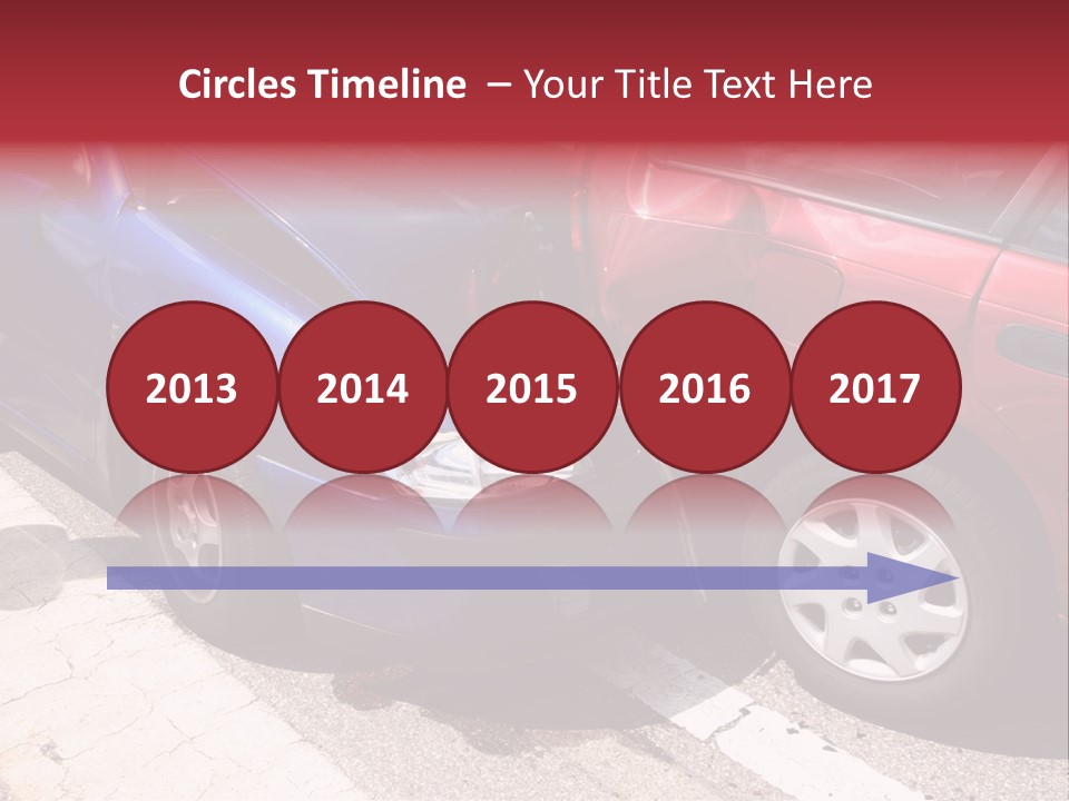 Two Cars Damaged In An Accident PowerPoint Template