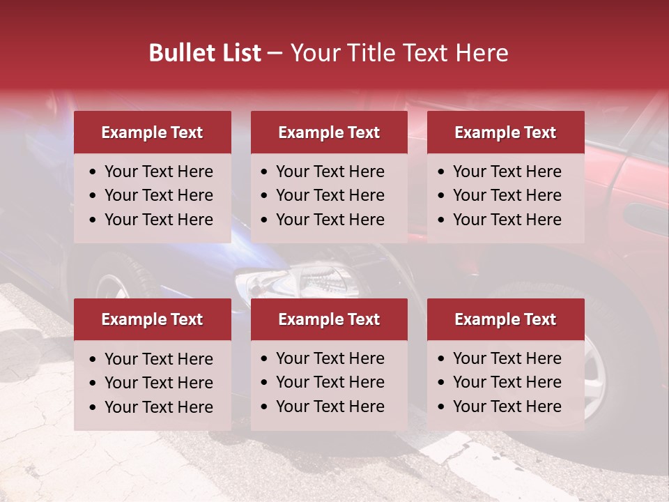 Two Cars Damaged In An Accident PowerPoint Template