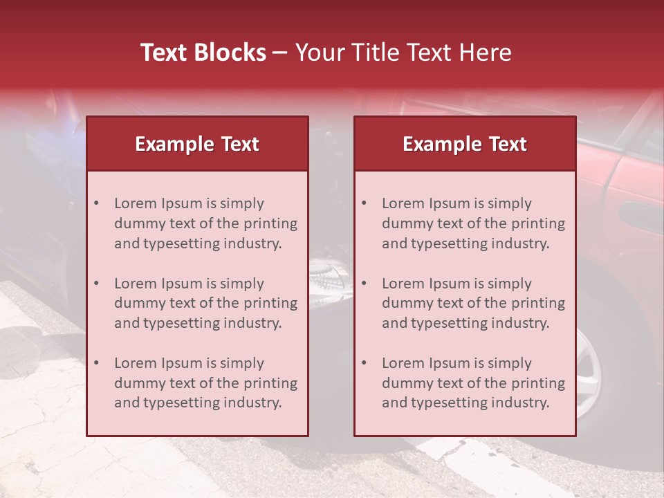 Two Cars Damaged In An Accident PowerPoint Template