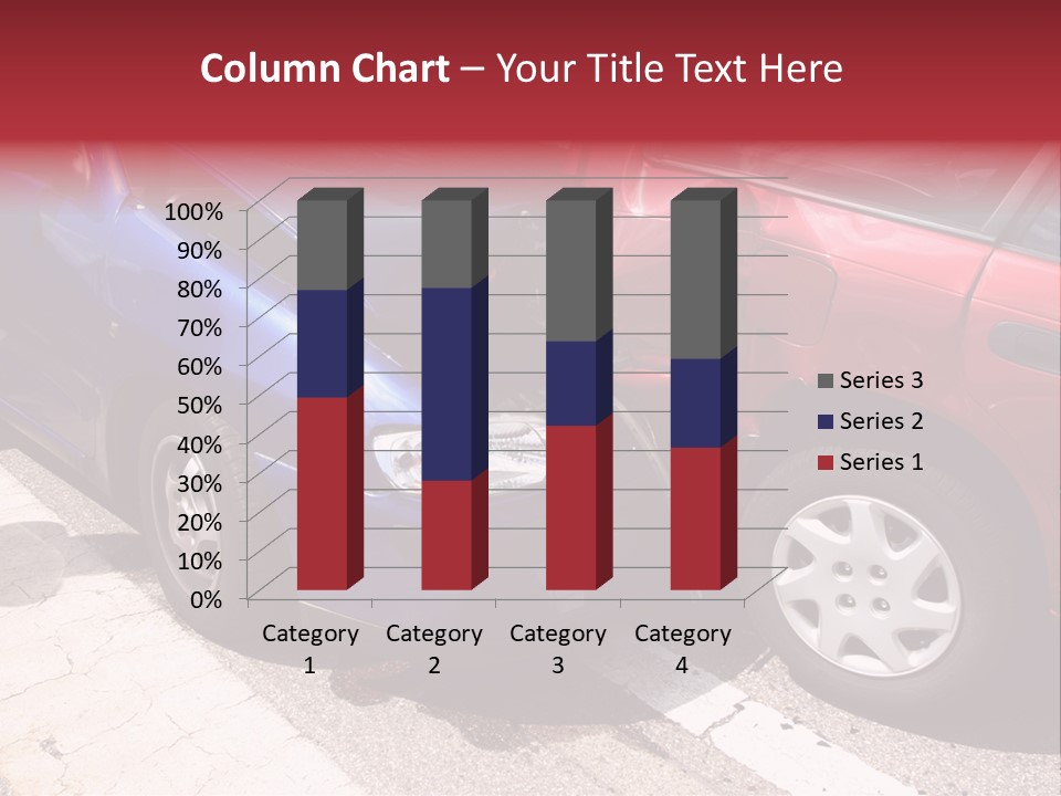Two Cars Damaged In An Accident PowerPoint Template