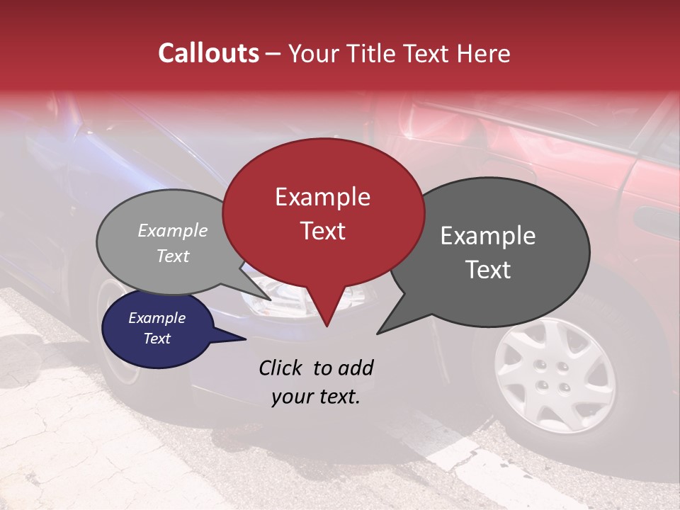 Two Cars Damaged In An Accident PowerPoint Template