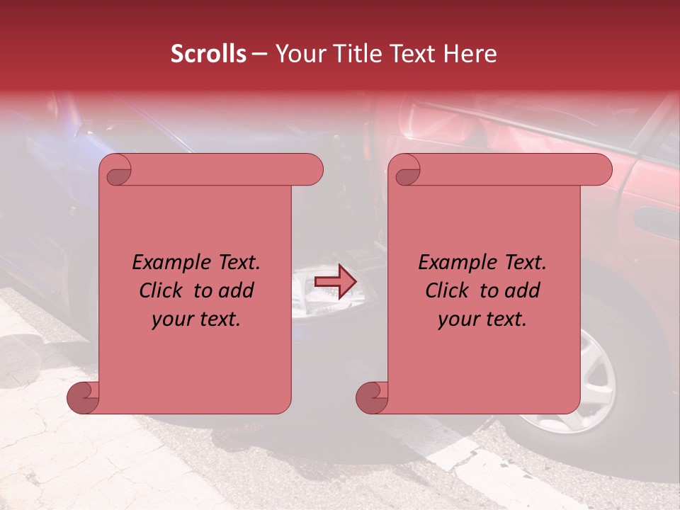 Two Cars Damaged In An Accident PowerPoint Template