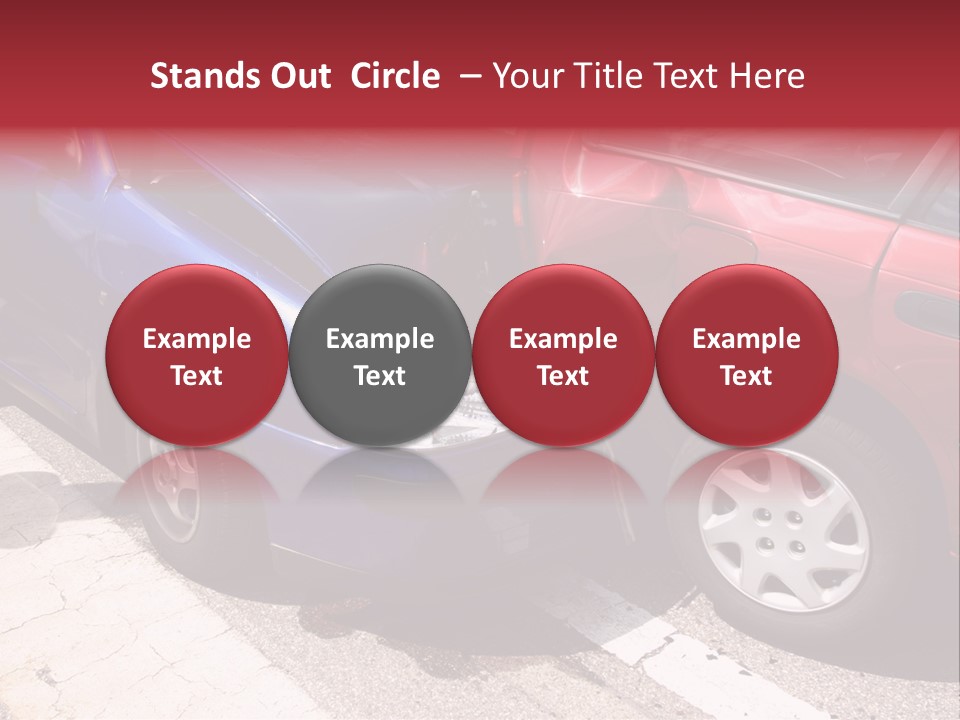 Two Cars Damaged In An Accident PowerPoint Template