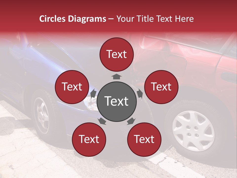 Two Cars Damaged In An Accident PowerPoint Template