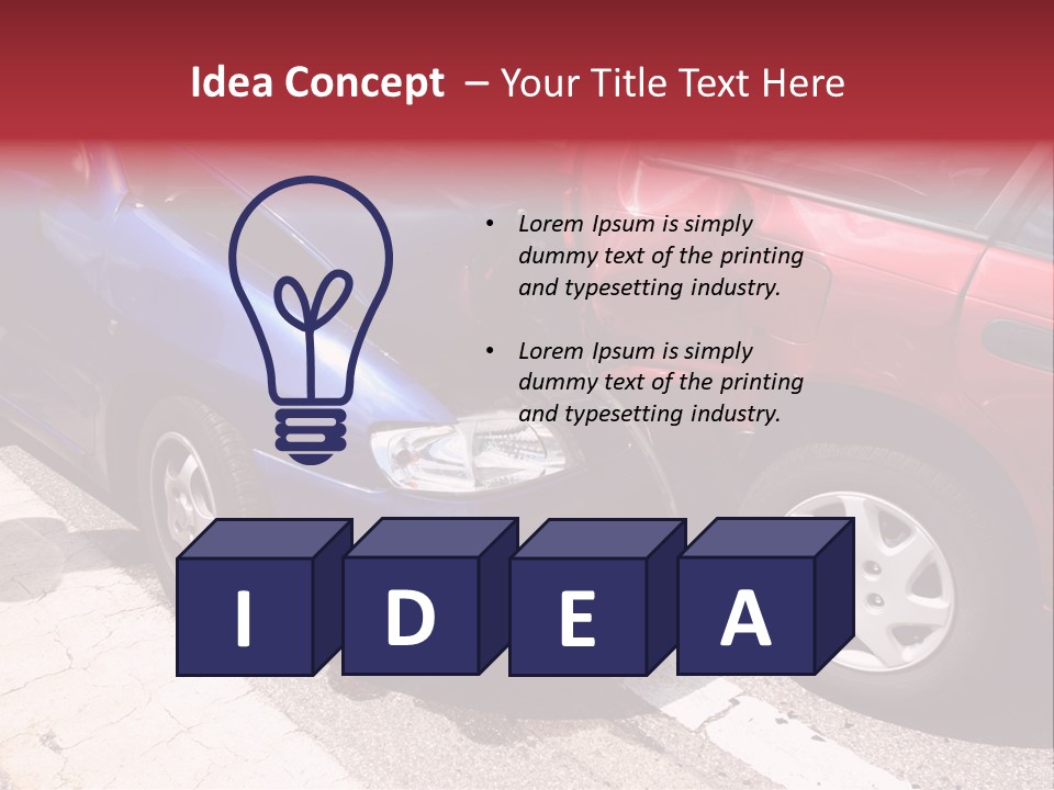 Two Cars Damaged In An Accident PowerPoint Template