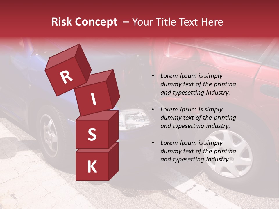 Two Cars Damaged In An Accident PowerPoint Template