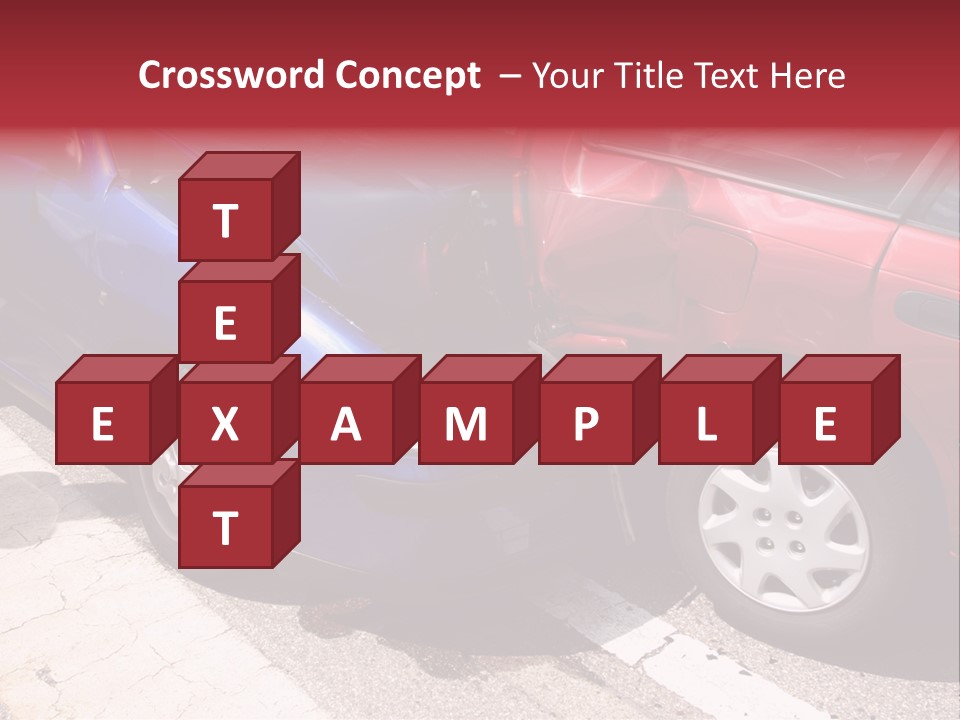 Two Cars Damaged In An Accident PowerPoint Template