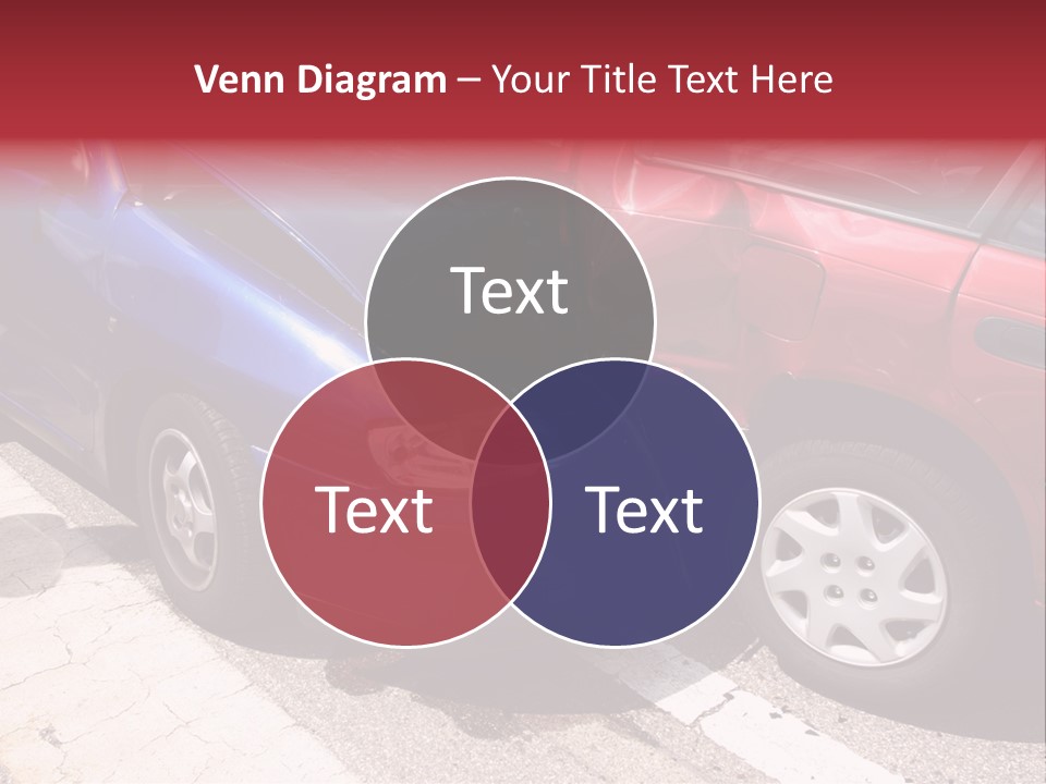Two Cars Damaged In An Accident PowerPoint Template