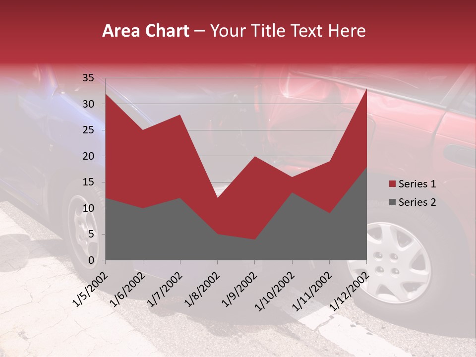Two Cars Damaged In An Accident PowerPoint Template