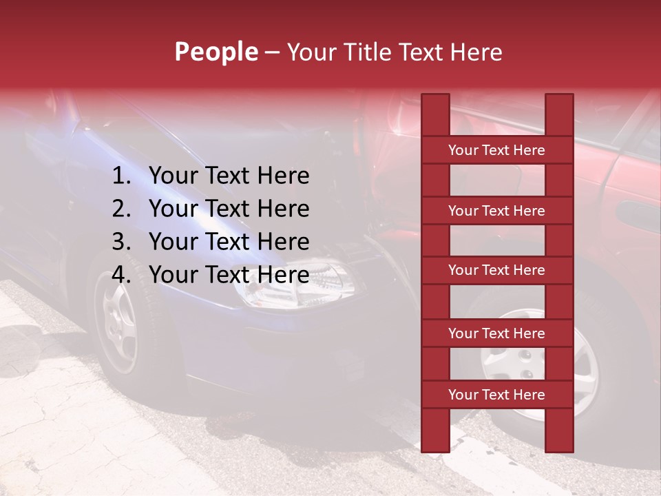 Two Cars Damaged In An Accident PowerPoint Template