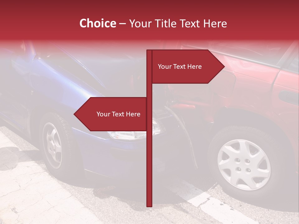 Two Cars Damaged In An Accident PowerPoint Template