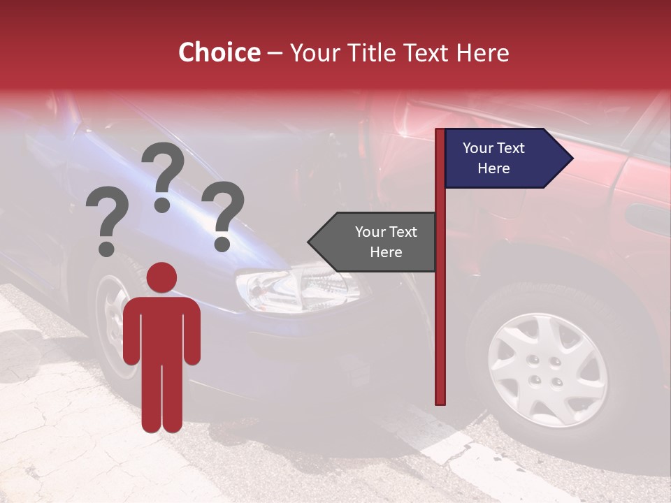 Two Cars Damaged In An Accident PowerPoint Template