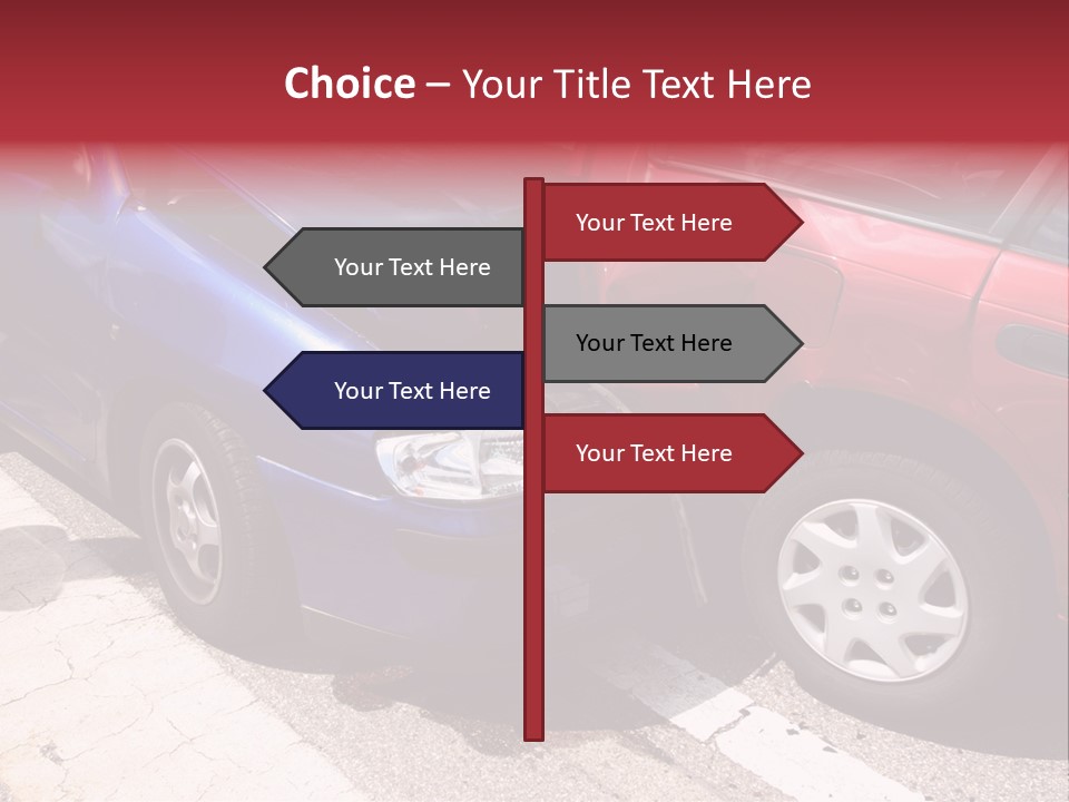 Two Cars Damaged In An Accident PowerPoint Template