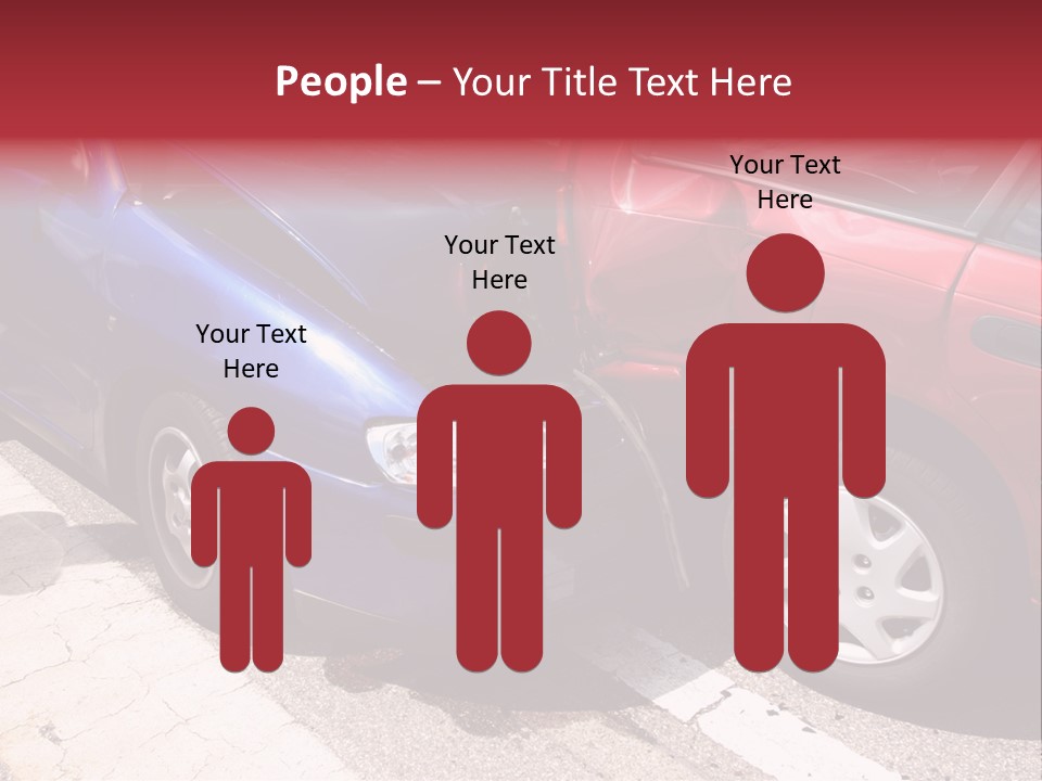 Two Cars Damaged In An Accident PowerPoint Template
